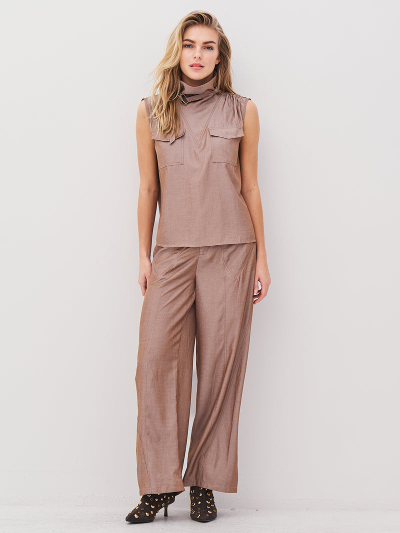NÜ AVALON top Tops en t-shirts 220 Camel
