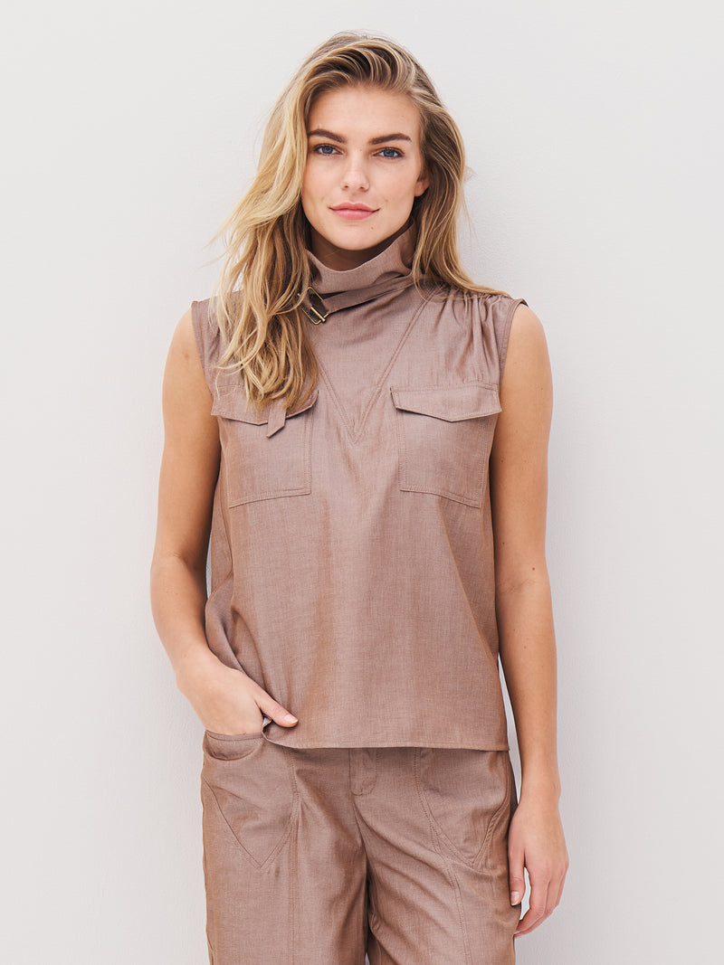 NÜ AVALON top Tops en t-shirts 220 Camel