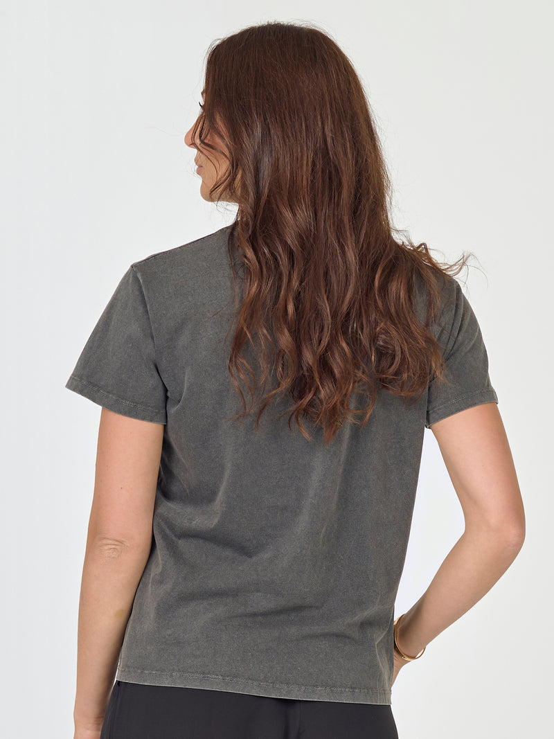 NÜ AYZA t-shirt geverfd Tops en t-shirts Zwart mix