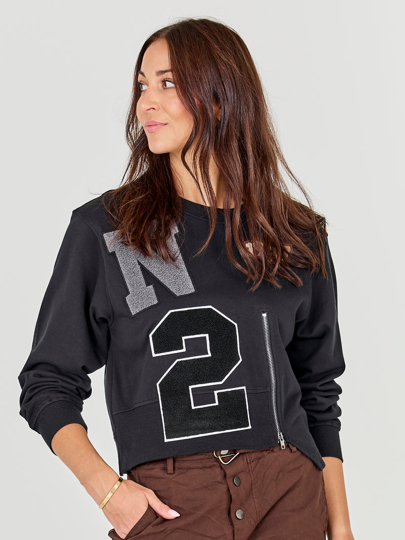 NÜ Asis Sweat Blouses Zwart