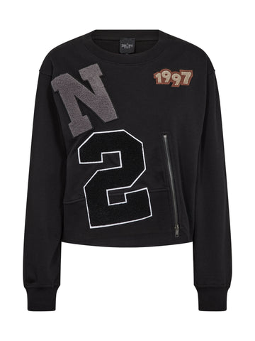 NÜ Asis Sweat Blouses Zwart