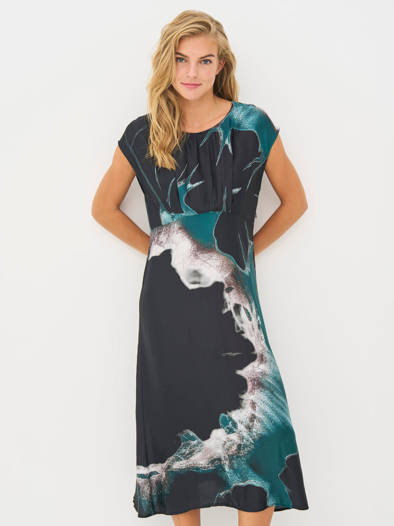 NÜ BABETH jurk Jurken 355 Petrol green mix