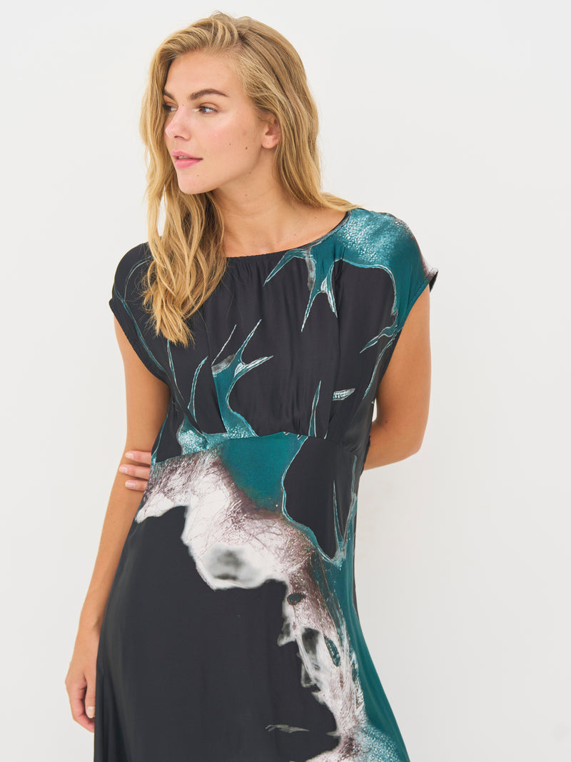 NÜ BABETH jurk Jurken 355 Petrol green mix
