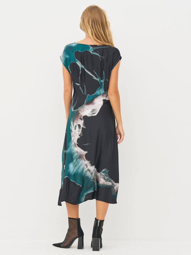 NÜ BABETH jurk Jurken 355 Petrol green mix