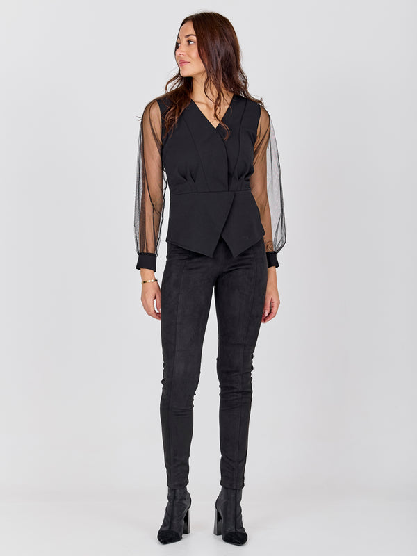 NÜ BAO Blouse Blouses Zwart