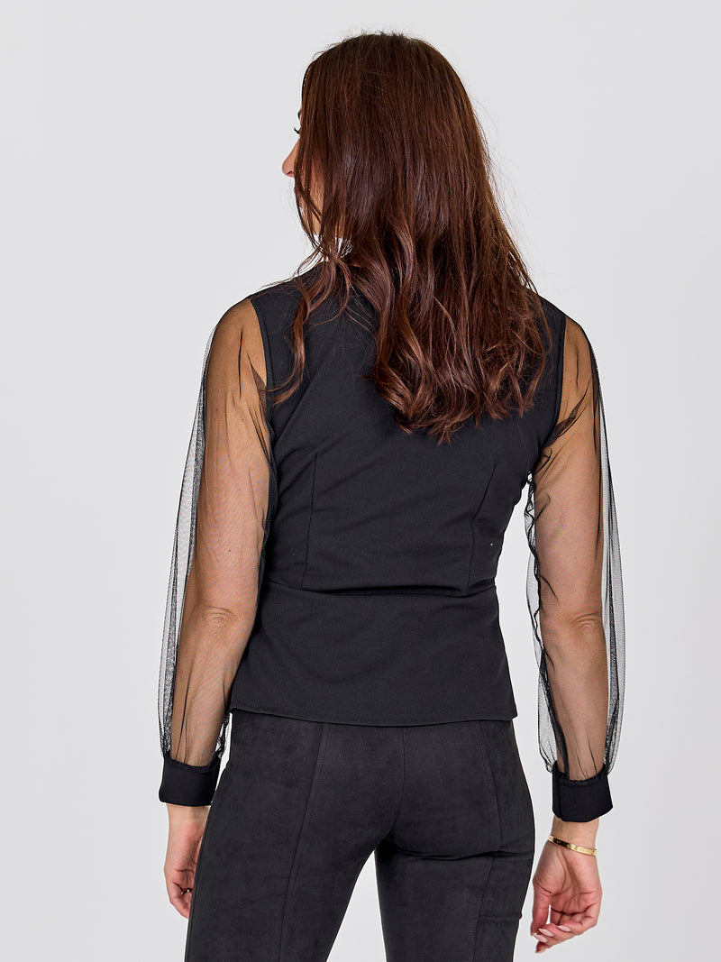NÜ BAO Blouse Blouses Zwart