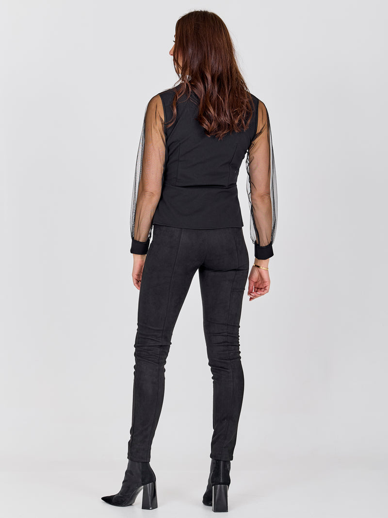 NÜ BAO Blouse Blouses Zwart