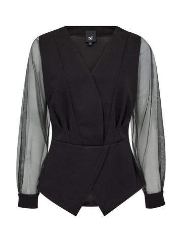 NÜ BAO Blouse Blouses Zwart
