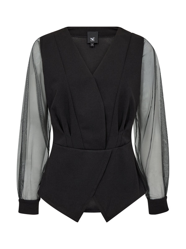 NÜ BAO Blouse Blouses Zwart