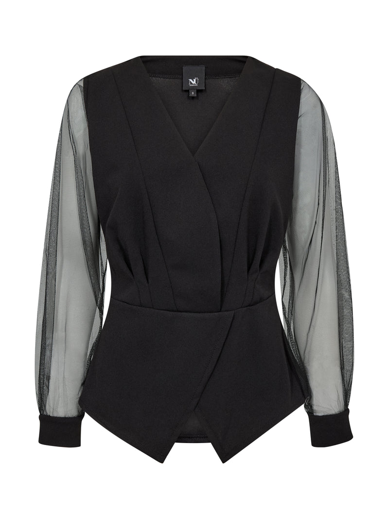 NÜ BAO Blouse Blouses Zwart