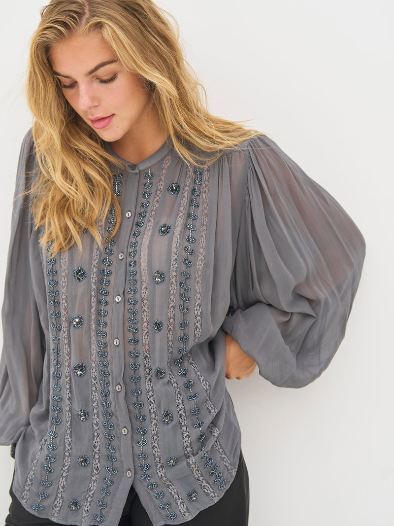 NÜ BEA shirt Overhemden 989 iron grey