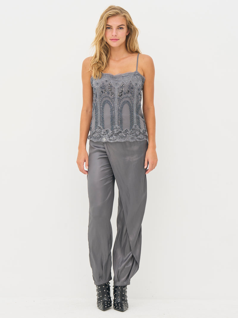 NÜ BEA top Tops en t-shirts 989 iron grey