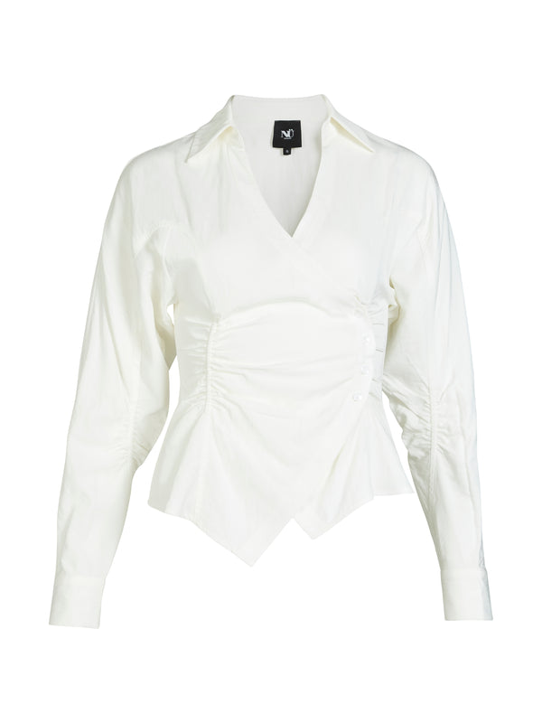NÜ BEO V-hals shirt Overhemden 110 Creme