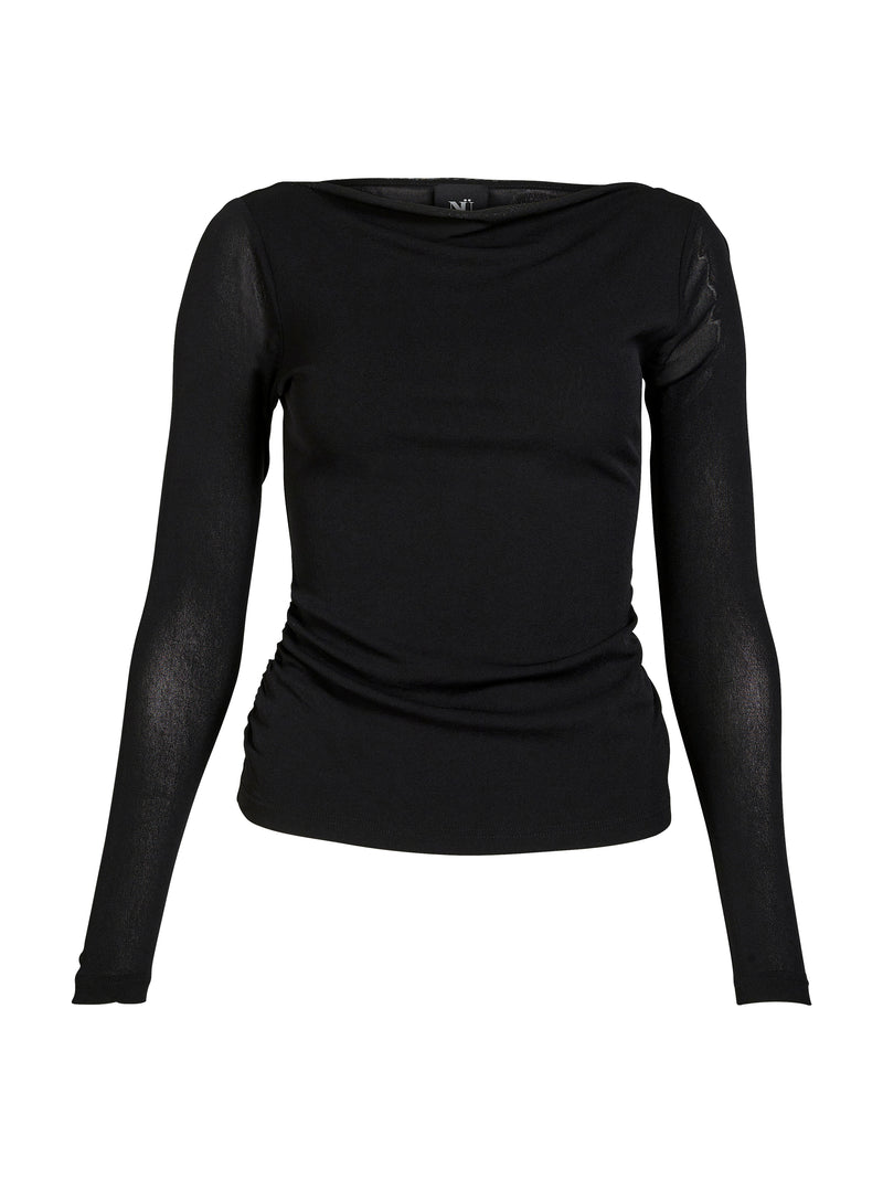 NÜ BETH l/s t-shirt Tops en t-shirts Zwart