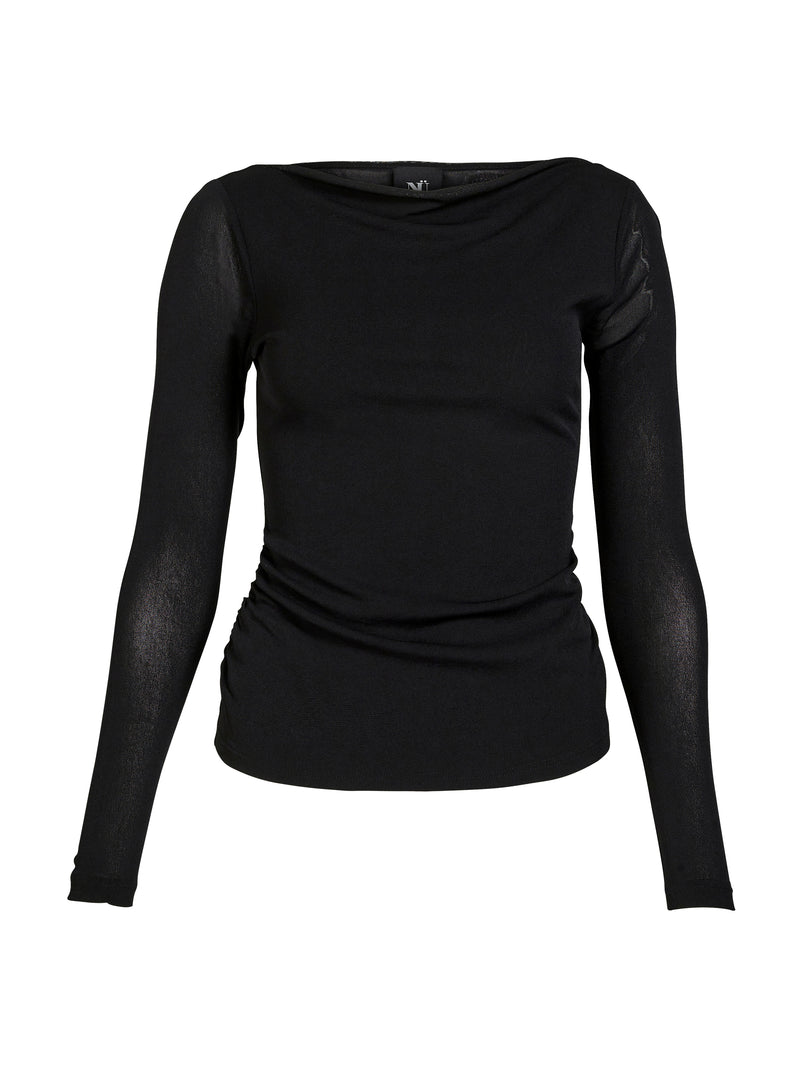 NÜ BETH l/s t-shirt Tops en t-shirts Zwart