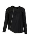 NÜ BETH ritsblouse Blouses Zwart