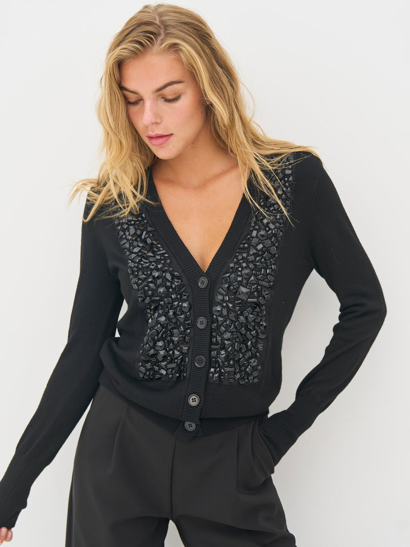 NÜ BETINA gebreide vest Vest Zwart