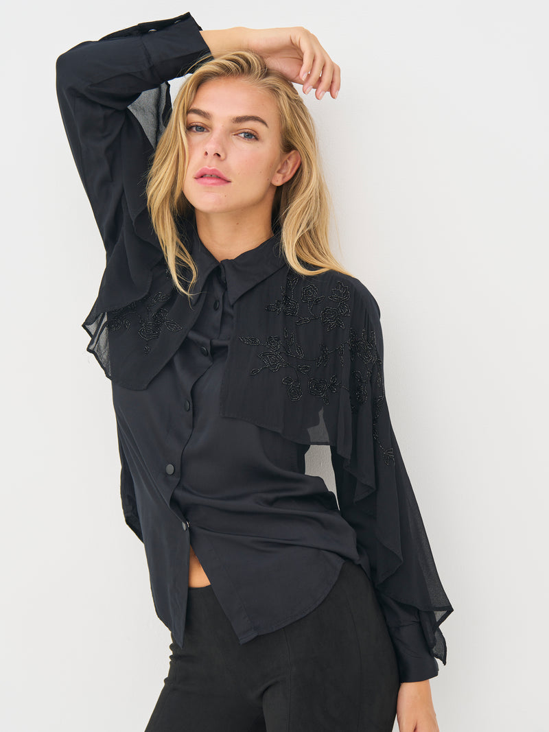 NÜ BIBI shirt Overhemden Zwart