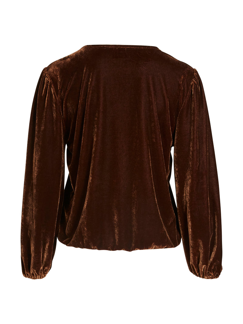 NÜ BILLE wikkelblouse Blouses 294 Dark Earth