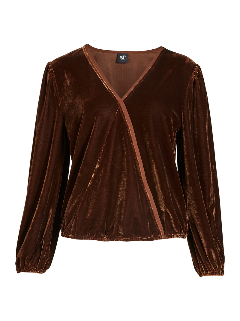 NÜ BILLE wikkelblouse Blouses 294 Dark Earth