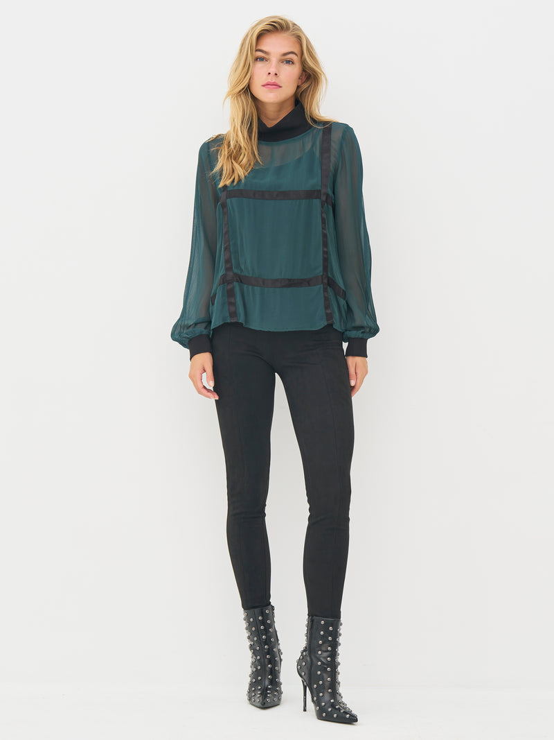 NÜ BILLIE blouse Blouses 355 Petrol green mix