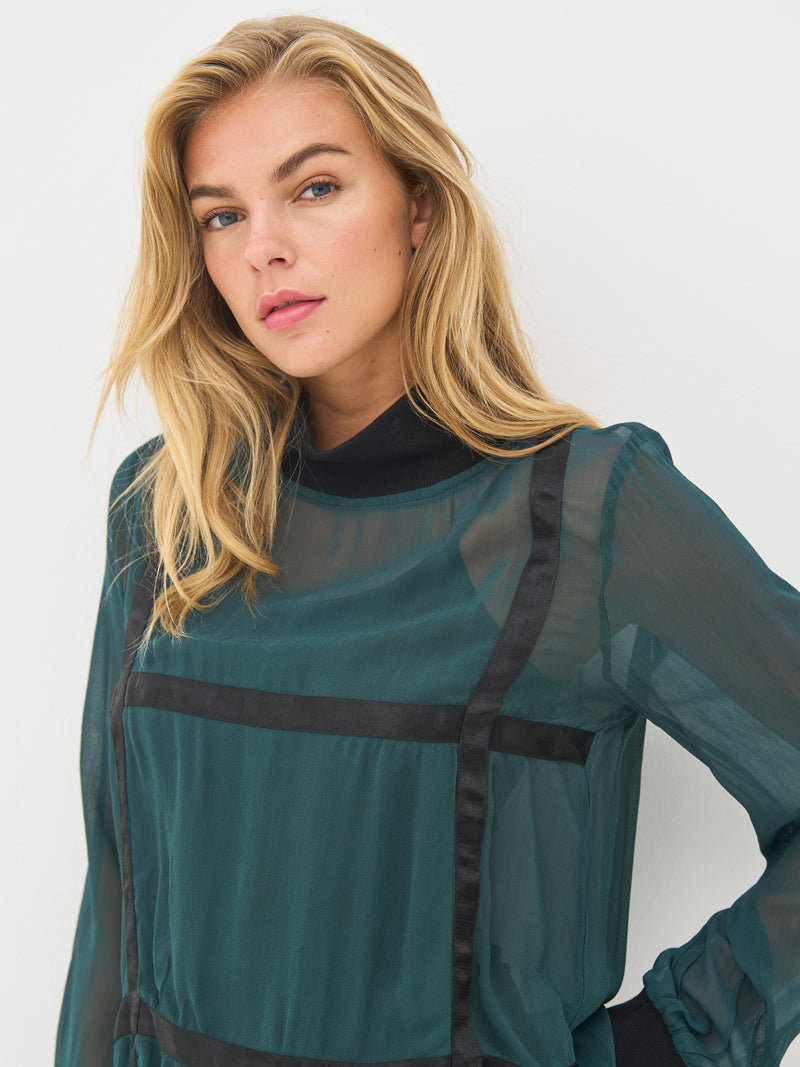 NÜ BILLIE blouse Blouses 355 Petrol green mix