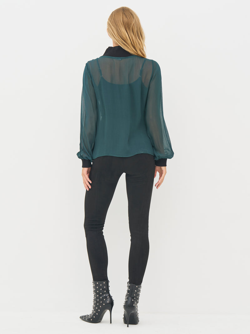 NÜ BILLIE blouse Blouses 355 Petrol green mix