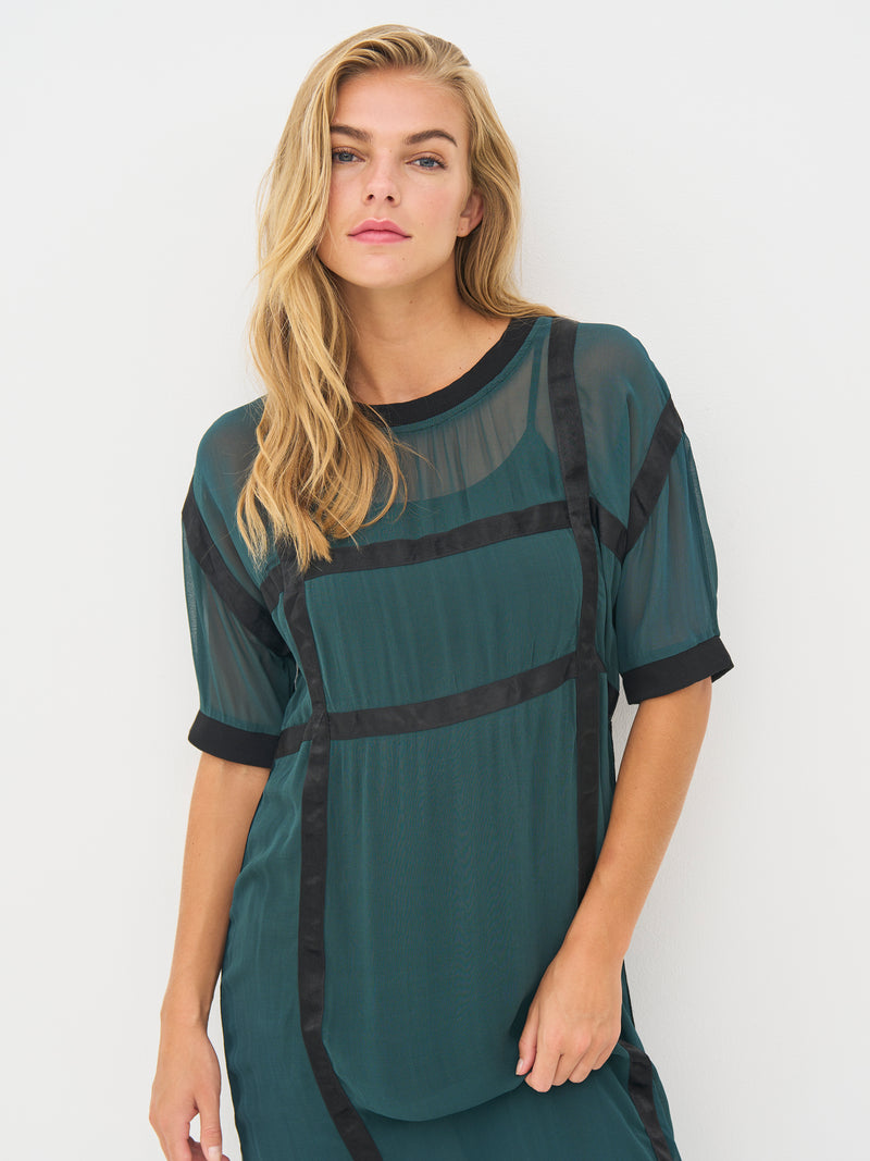 NÜ BILLIE jurk Jurken 355 Petrol green mix