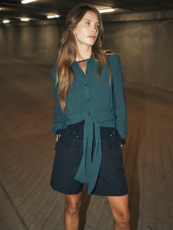 NÜ BILLIE shirt Overhemden 355 Petrol green mix