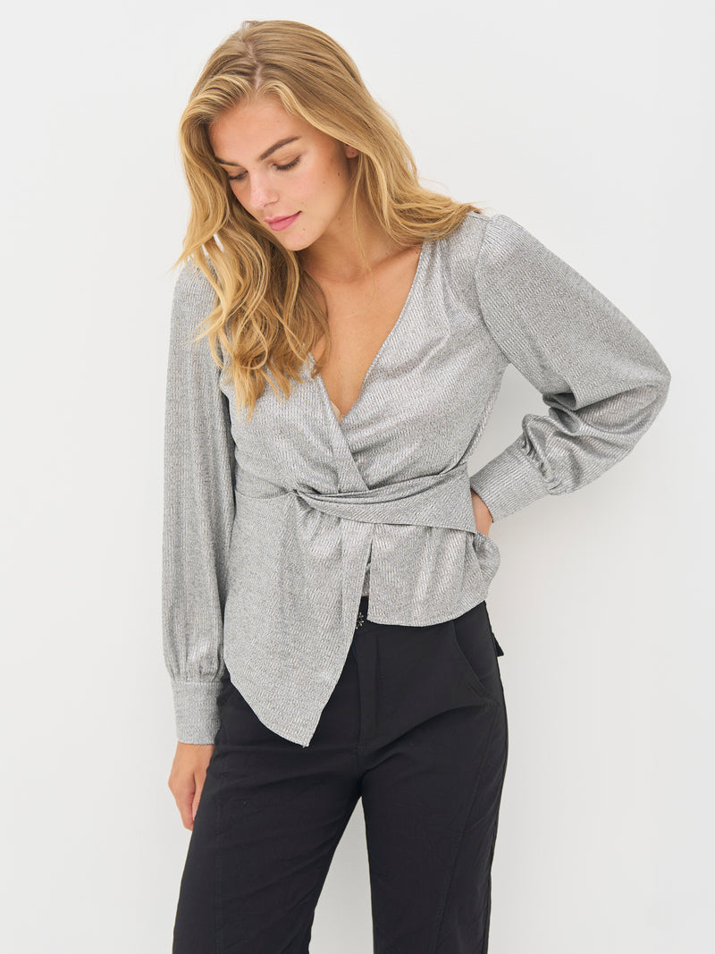 NÜ BIRKE overslagblouse Blouses 989 iron grey