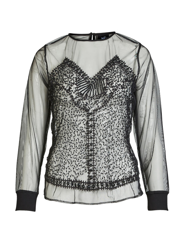 NÜ BITTEN blouse Blouses Zwart