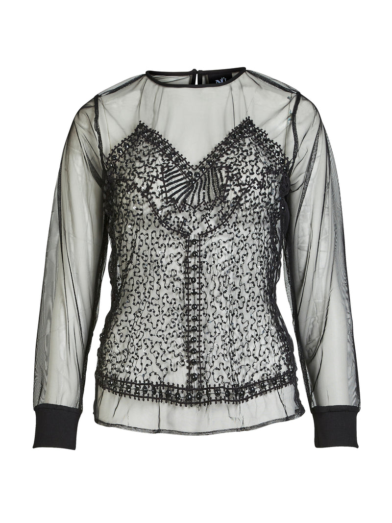 NÜ BITTEN blouse Blouses Zwart