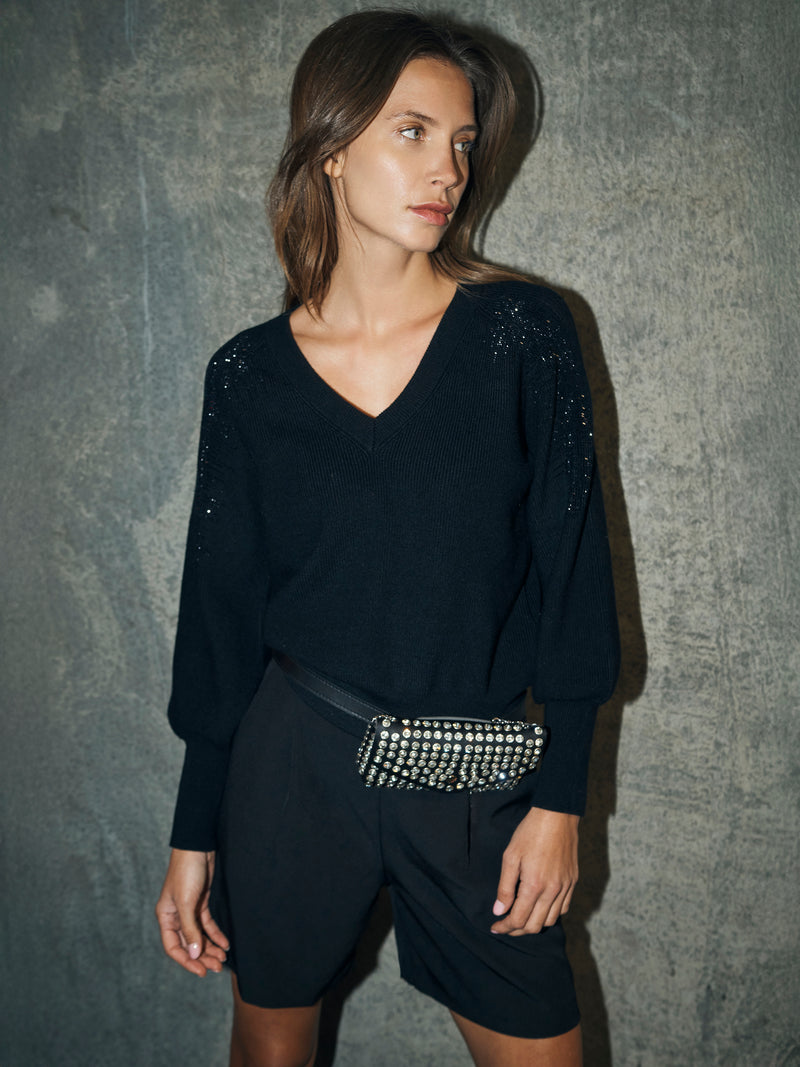 NÜ BLAKE gebreide blouse Breigoed Zwart