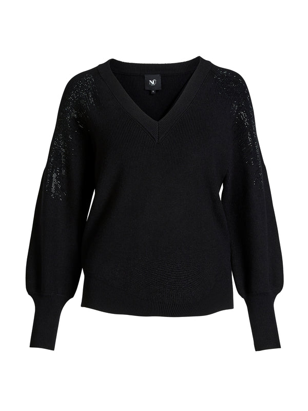 NÜ BLAKE gebreide blouse Breigoed Zwart