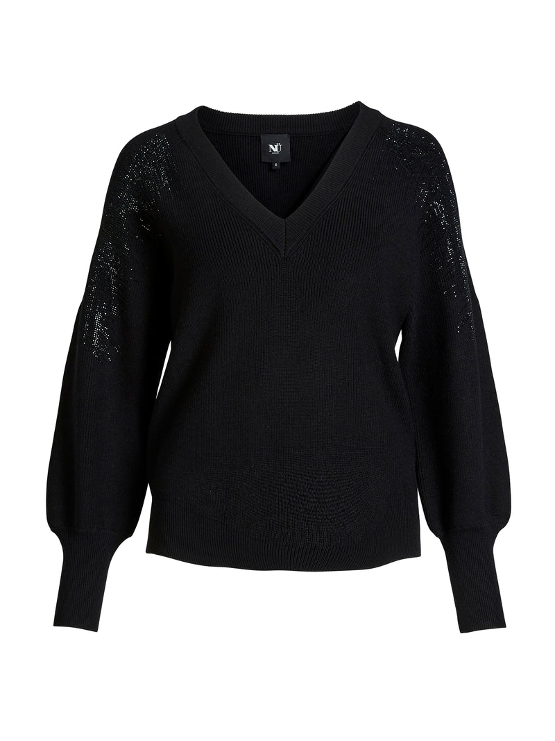 NÜ BLAKE gebreide blouse Breigoed Zwart