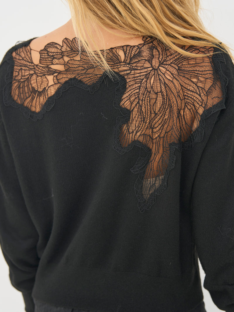 NÜ BOBBI gebreide blouse Breigoed Zwart