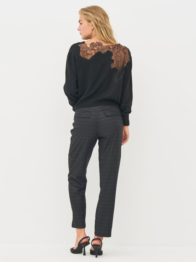NÜ BOBBI gebreide blouse Breigoed Zwart
