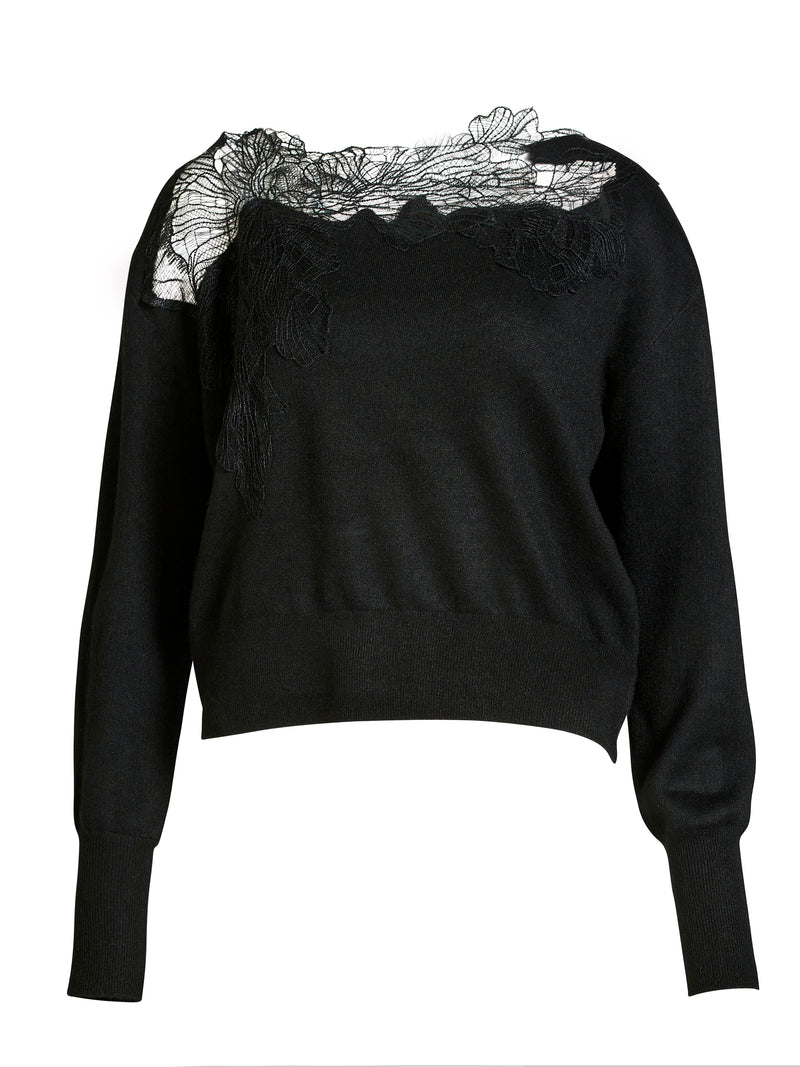 NÜ BOBBI gebreide blouse Breigoed Zwart