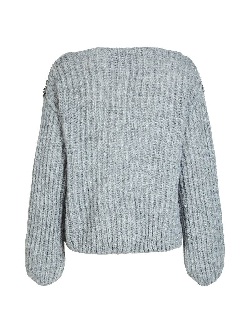 NÜ BODIL gebreide blouse Breigoed 989 iron grey