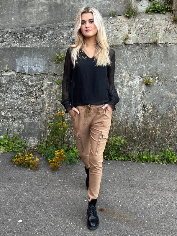 NÜ CARMEN cargo broek Broeken 220 Camel