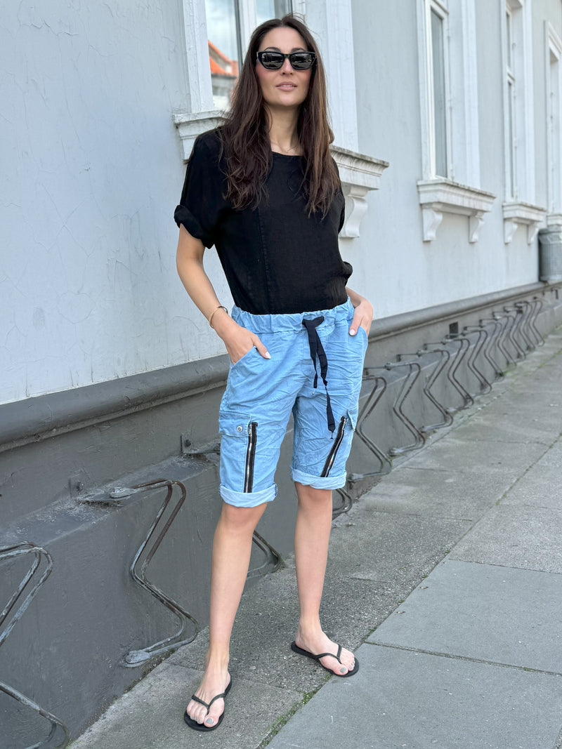 NÜ CARMEN korte broek Shorts 484 Light denim blue