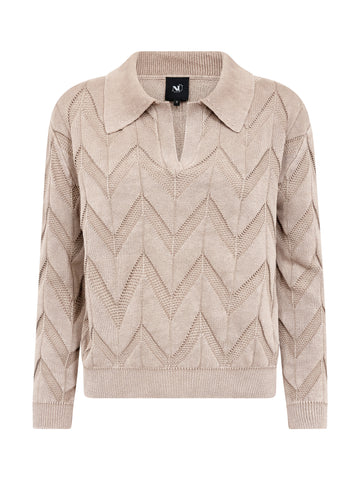 NÜ CAROLINE v-hals gebreid Blouses 125 Seasand