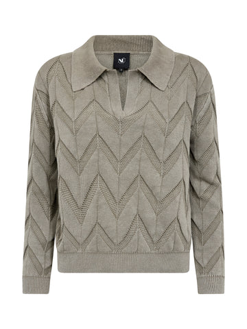 NÜ CAROLINE v-hals gebreid Blouses 393 Army