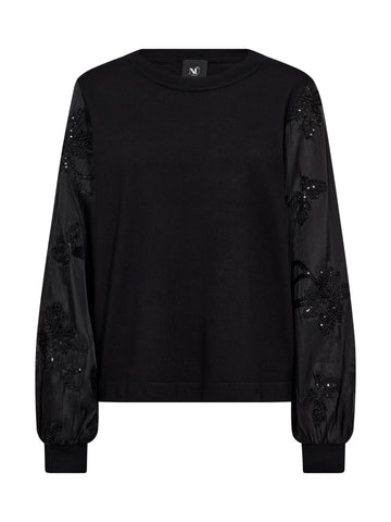 NÜ CHELO Gebreide Blouse Blouses Zwart