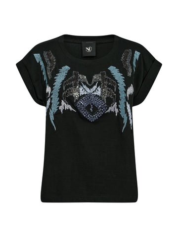 NÜ CLARISSA T-shirt Tops en t-shirts 465 Petrol Mix