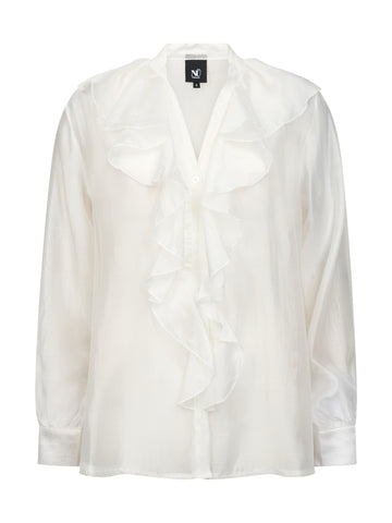 NÜ ELLY Shirt ruche Overhemden 110 Creme