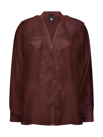 NÜ ELLY Shirt ruche Overhemden 640 Burgundy