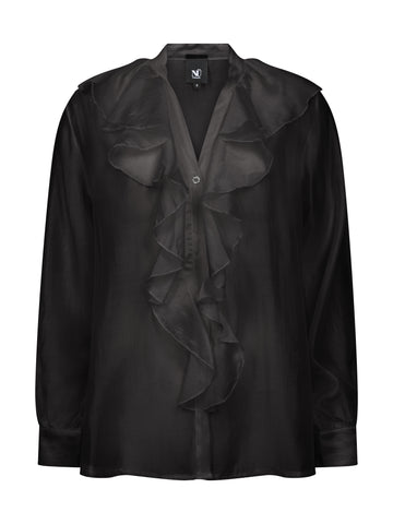 NÜ ELLY Shirt ruche Overhemden Zwart