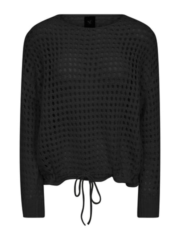 NÜ EVALINA Gebreide blouse Blouses Zwart