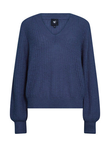 NÜ "EVANGELINE blouse gebreid" Breigoed 476 Navy